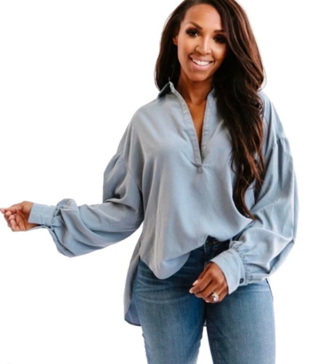 We The Free Waterlily Poet Blouse " Love Until Tomorrow " Relaxed Fit - Medium